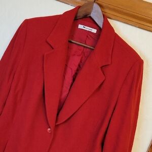 Vibrant Red Women's Blazer - Wool